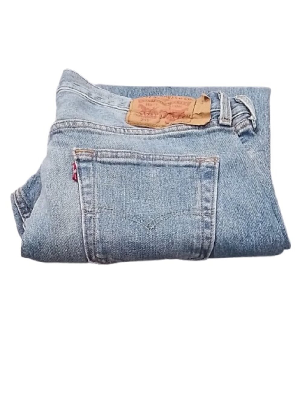 Men's Levi's 501 Straight Fit Button Fly Stretch Jeans - Light Wash - 34x30 -